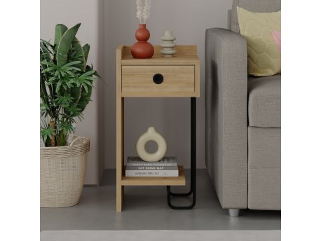 HANAH HOME Noćni stočić Sirius Left Oak v2