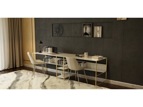 HANAH HOME Radni sto L400 White Gold