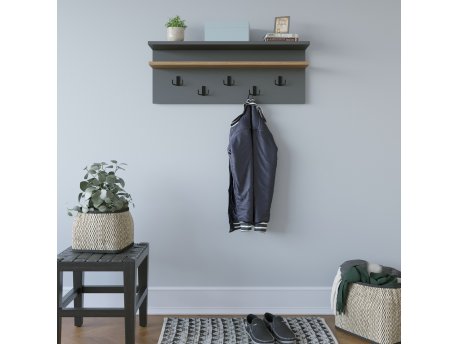 HANAH HOME Čiviluk Rolker Anthracite Oak