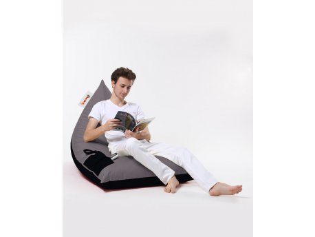 Atelier del Sofa Lazy bag Pyramid Large Double Color Bed Pouf Fume