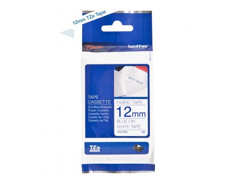 Brother TZE-FA3 Traka 12mm plavo/belo -tekstil