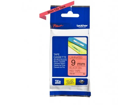 Brother TZE421 traka 9mm crno/crveno