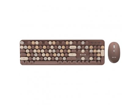 AULA AC306 Brown combo, bežični tastatura i miš