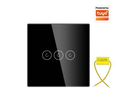 ELEMENTA Wi-Fi smart prekidač svetla bez N provodnika 3x10A WFPS-G03/BK