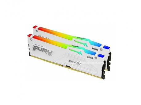 KINGSTON DIMM DDR5 64GB (2x32GB kit) 6400MT/s KF564C32BWEAK2-64 FURY Beast White RGB EXPO