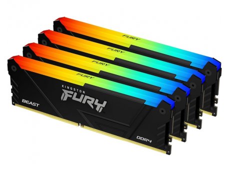 KINGSTON DIMM DDR4 128GB (4x32GB kit) 3600MT/s KF436C18BB2AK4/128 Fury Beast RGB Black XMP