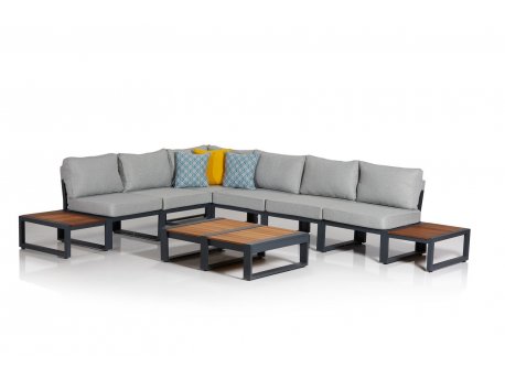HANAH HOME Baštenska garnitura Lapuarta 1 Grey Black