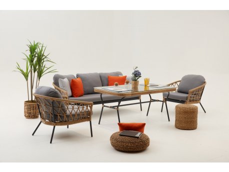 HANAH HOME Baštenska garnitura Macka (3+1+1+S)