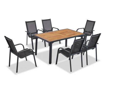 HANAH HOME Baštenska garnitura Berlin Anthracite Wooden