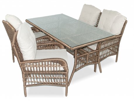 HANAH HOME Baštenska garnitura Lady Dark Brown