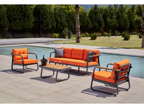 HANAH HOME Baštenska garnitura Rio Orange