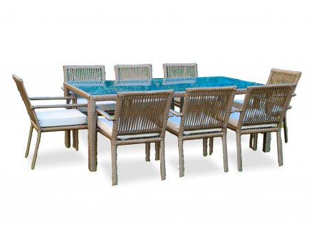 HANAH HOME Baštenska garnitura Leros 200 Dark Brown