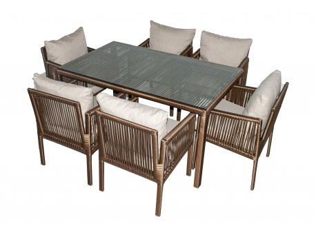 HANAH HOME Baštenska garnitura Otto 6 Dark Brown