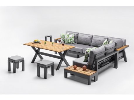 HANAH HOME Baštenska garnitura Daisy Set Antracite v2