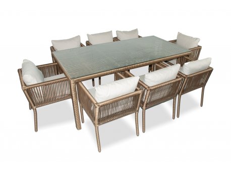 HANAH HOME Baštenska garnitura Vera 200 Dark Brown