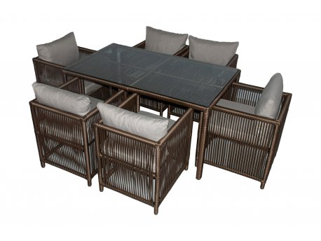 HANAH HOME Baštenska garnitura Mana Dark Brown