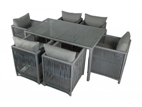 HANAH HOME Baštenska garnitura Mana Light Grey