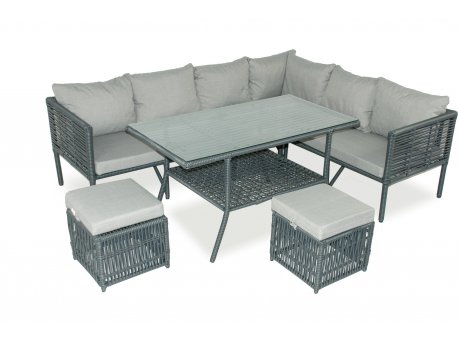 HANAH HOME Baštenska garnitura Newyork Pouffe Grey