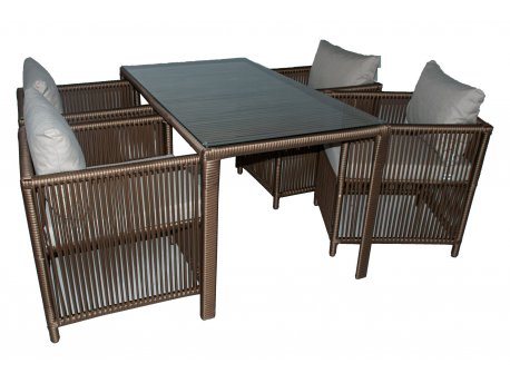 HANAH HOME Baštenska garnitura Mana 2 Dark Brown