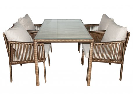HANAH HOME Baštenska garnitura Otto 4 Dark Brown