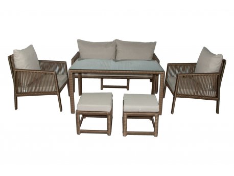 HANAH HOME Baštenska garnitura Otto Sofa Dark Brown