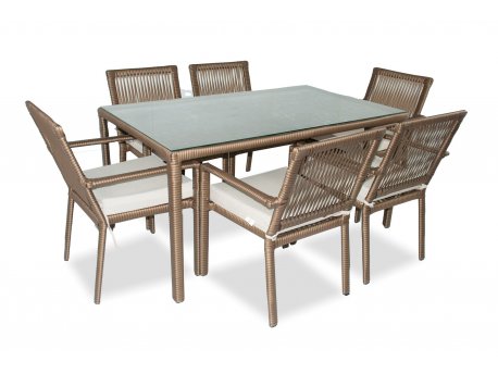 HANAH HOME Baštenska garnitura Leros 150 Dark Brown