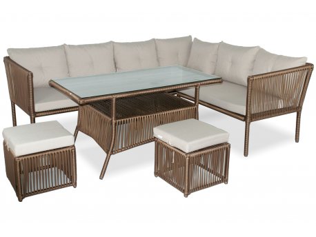HANAH HOME Baštenska garnitura Shangai 6 Dark Brown