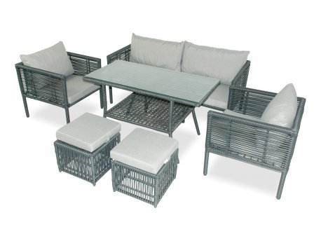 HANAH HOME Baštenska garnitura Newyork Pouffe 2 Grey
