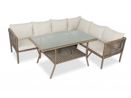 HANAH HOME Baštenska garnitura Newyork 224 Dark Brown