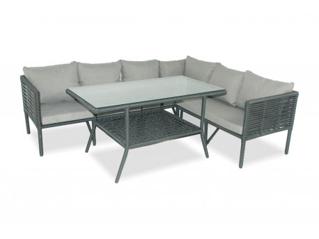 HANAH HOME Baštenska garnitura Newyork Corner Grey