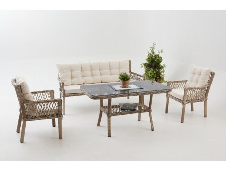 HANAH HOME Baštenska garnitura Pure Rattan (3+1+1+S)