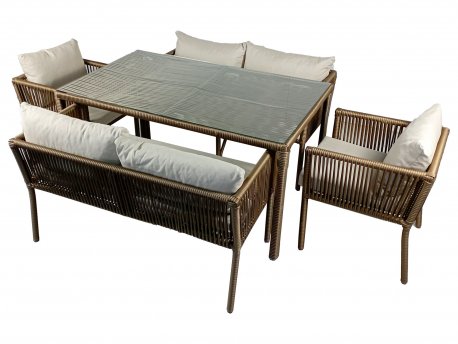 HANAH HOME Baštenska garnitura Vera 2 Dark Brown