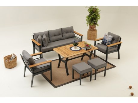 HANAH HOME Baštenska garnitura Atlantik (3+1+1+S)