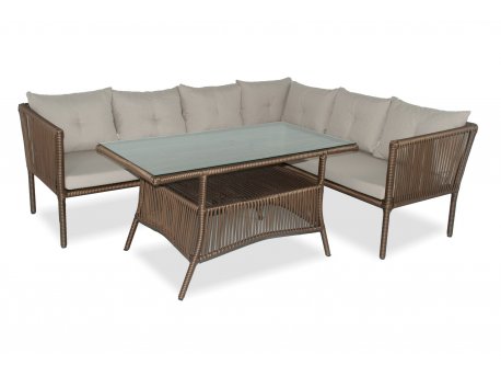 HANAH HOME Baštenska garnitura Shangai 5 Dark Brown