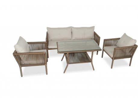 HANAH HOME Baštenska garnitura Shangai 3 Dark Brown