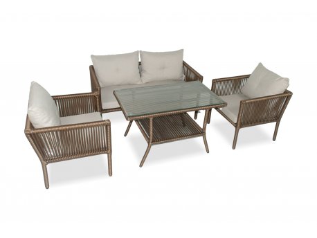 HANAH HOME Baštenska garnitura Shangai 62 Dark Brown