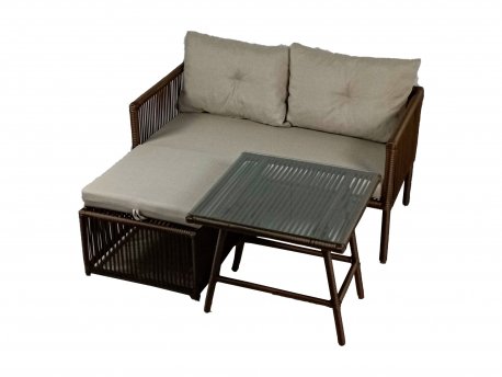 HANAH HOME Baštenska garnitura Shangai 8 Dark Brown