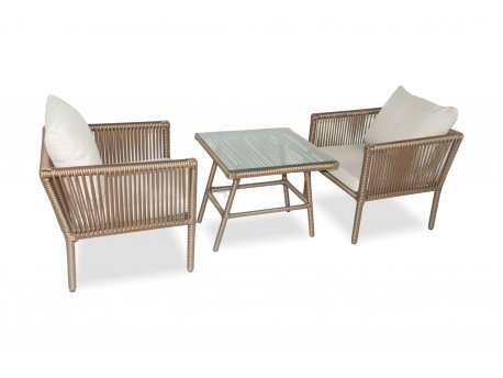 HANAH HOME Baštenska garnitura Shangai 2 Dark Brown