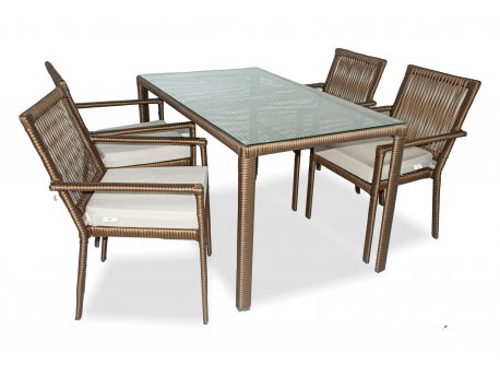 HANAH HOME Baštenska garnitura Leros 140 Dark Brown