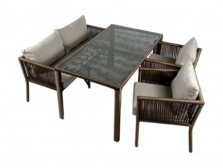 HANAH HOME Baštenska garnitura Vera 3 Dark Brown