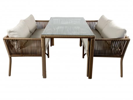 HANAH HOME Baštenska garnitura Vera 4 Dark Brown
