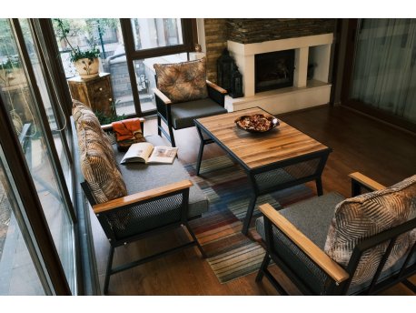 HANAH HOME Baštenska garnitura Mers Black (1+1+2)