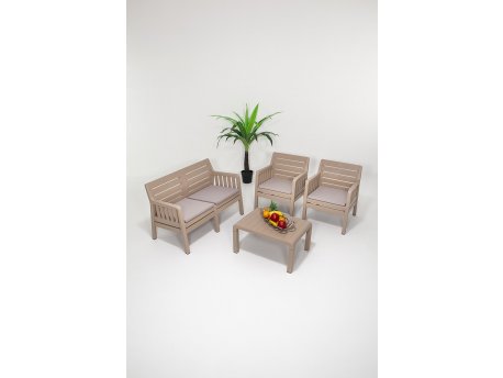 HANAH HOME Baštenska garnitura Lara 2+1+1+S Takim Cappucino