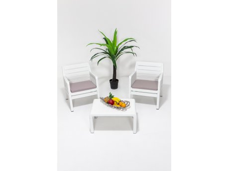 HANAH HOME Baštenska garnitura Lara 1+1+S Takim White