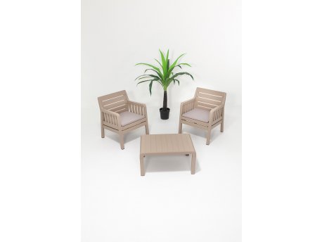HANAH HOME Baštenska garnitura Lara 1+1+S Takim Cappucino