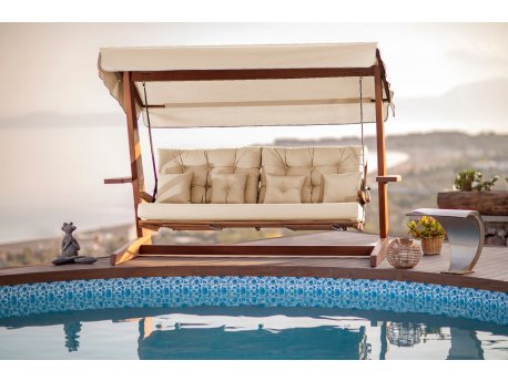 HANAH HOME Baštenska ljuljaška trosed Luna Deluxe 2600 Beige