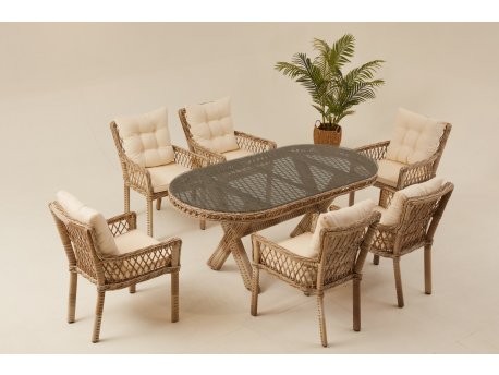 HANAH HOME Baštenski set Pure Rattan 6
