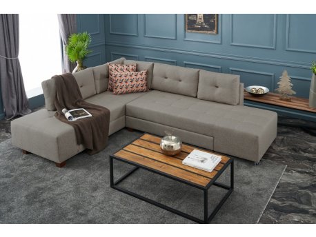 Atelier del Sofa Ugaona garnitura Manama Corner Sofa Bed Left Cream