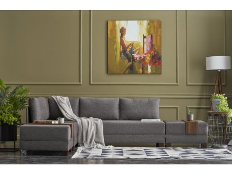 Atelier del Sofa Ugaona garnitura Fly Corner Sofa Bed Left Brown