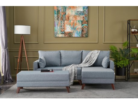 Atelier del Sofa Ugaona garnitura Bella Soft Mini Kose Right Blue